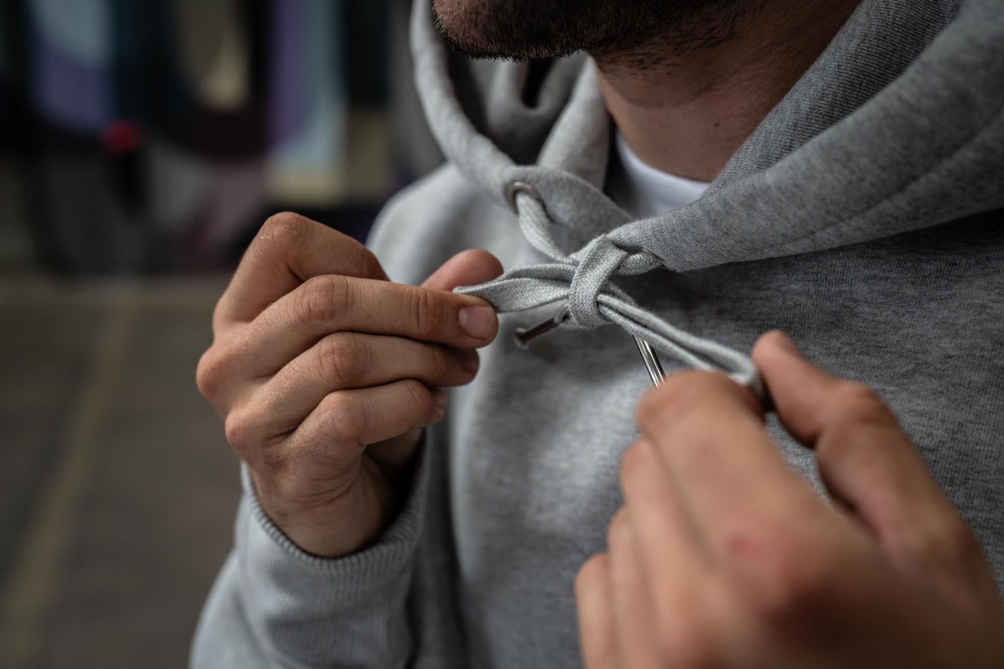 Powerbrick merchandise hoodie heather grey caferacer