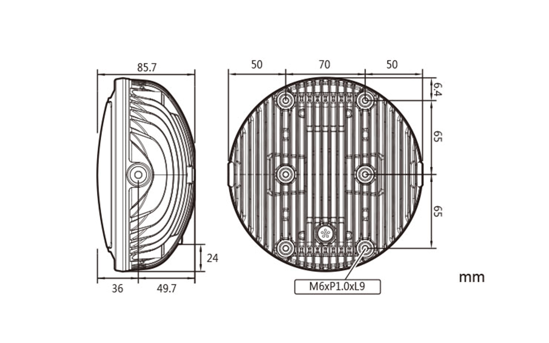 Koso Thunderbolt LED headlight caferacer custom motorcycle