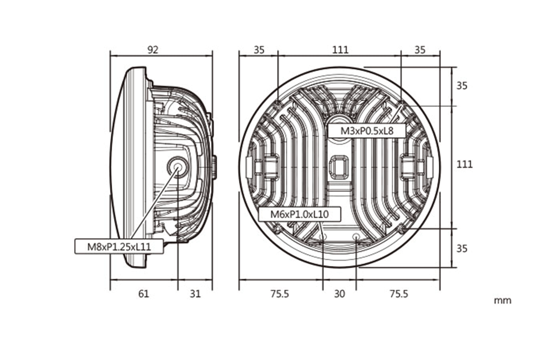 Koso Zenith LED headlight motorcycle caferacer custom motorcycle