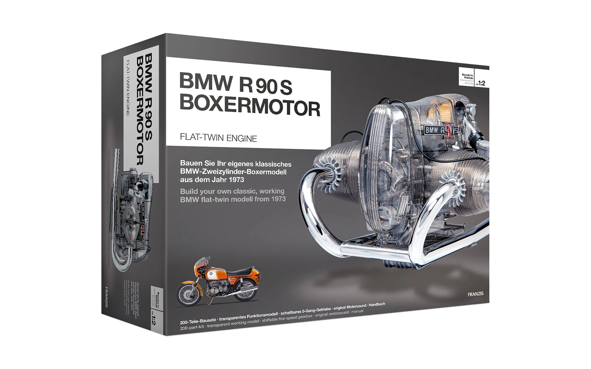 BMW R90S engine scale model toy