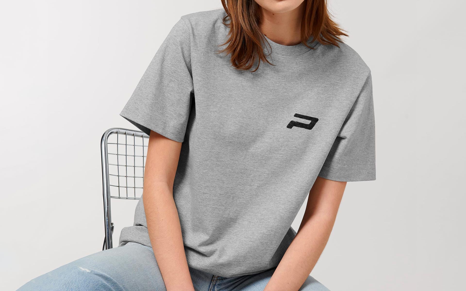 Powerbrick merchandise shirt heather grey caferacer