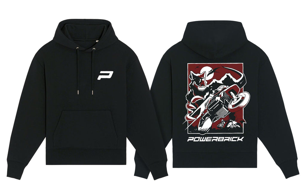 Powerbrick merchandise hoodie black caferacer