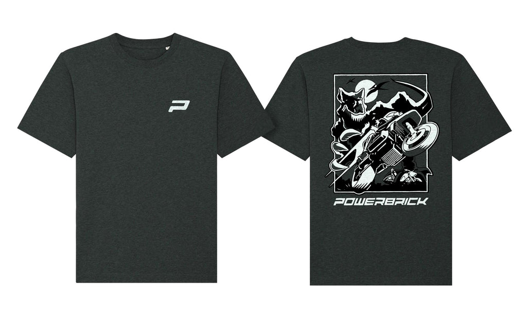 Powerbrick merchandise shirt dark grey caferacer