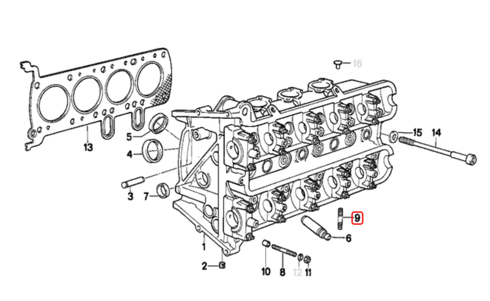  BMW exhaust stainless stud bolt NEW 07129908137